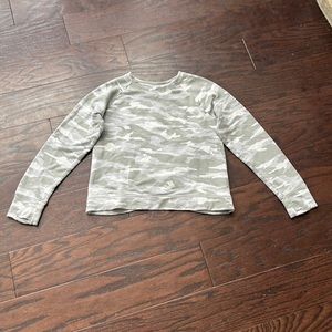 Kids large grey camo Athleta sweat shirt.